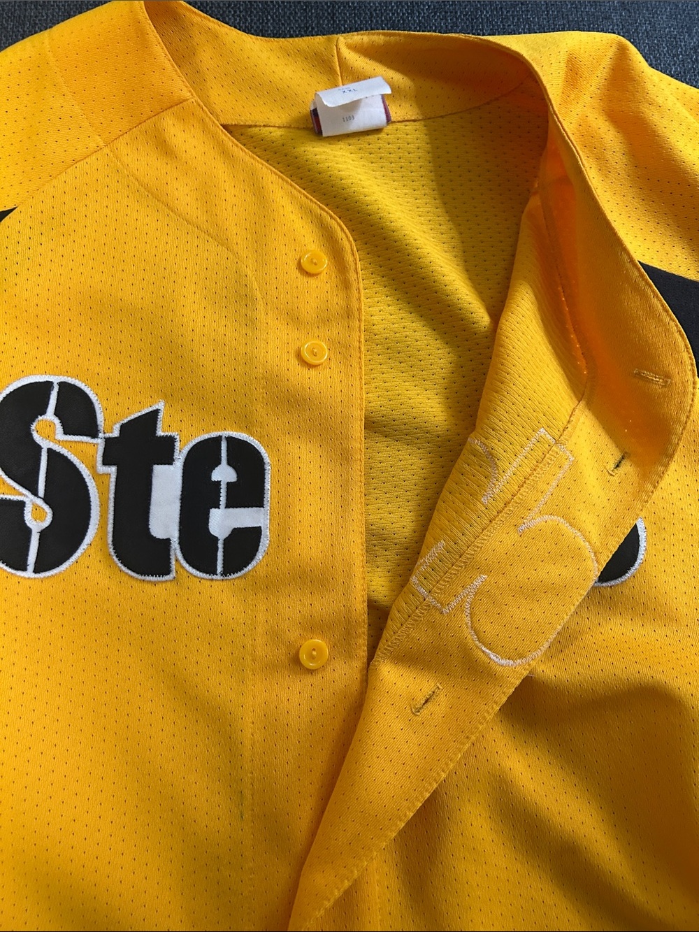 Majestic Pittsburgh Steelers Yellow and Black Jersey Shirt - Picture 5 of 5